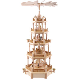 5-stöckige Pyramide Christi Geburt natur - 70 cm