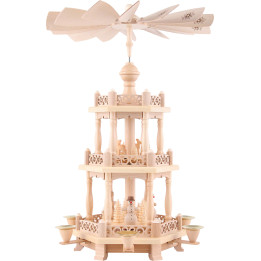 3-stöckige Pyramide Barockzaun und Schneemänner - 47 cm