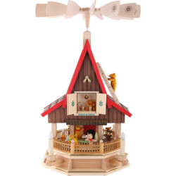 2-stöckiges Adventshaus Bärenhaus elektrisch von Richard Glässer - 53 cm