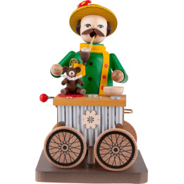 Räuchermännchen Leierkastenmann mit Spielwerk - 17 cm