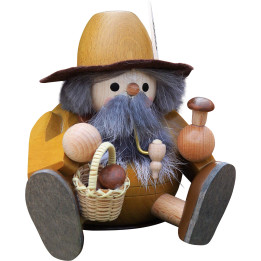 Smoker - Hobgoblin with Mushrooms, sitting - 17 cm / 6.7 inch