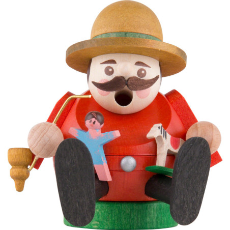 Räuchermännchen mini sitzend - Spielzeugverkäufer - 8 cm