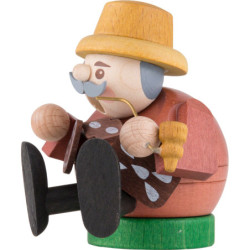 Räuchermännchen mini sitzend - Pfefferkuchenverkäufer - 8 cm