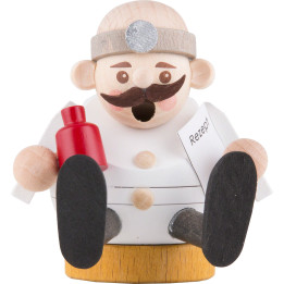 Räuchermännchen mini sitzend - Arzt - 7 cm