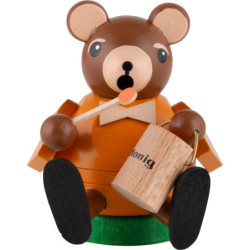 Räuchermännchen mini sitzend - Bär - 8 cm