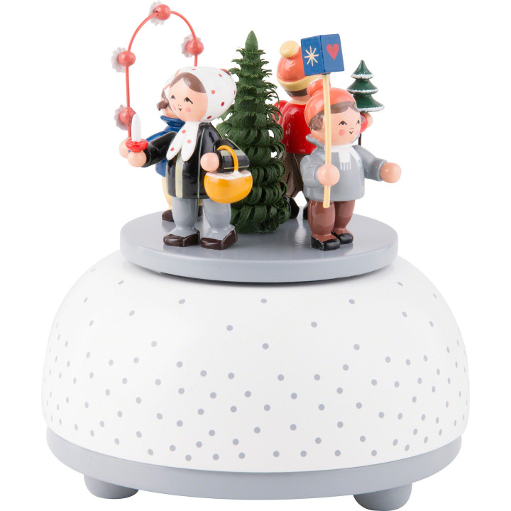 Music Box Children in Winter - 12 cm / 5 inch