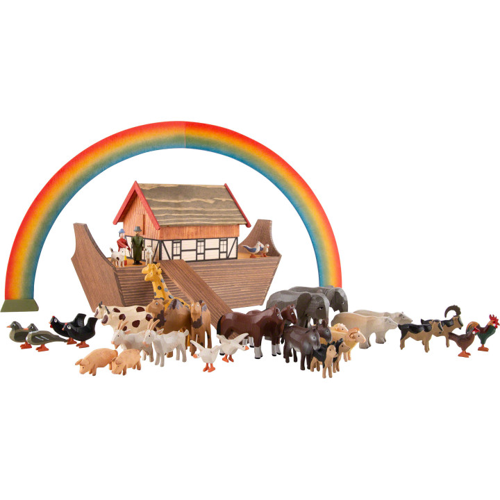Noah's Ark with 36 Animals and 2 Figurines - 19,5 cm / 7.7 inch