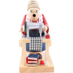 Räuchermännchen Schneiderin sitzend - 16 cm