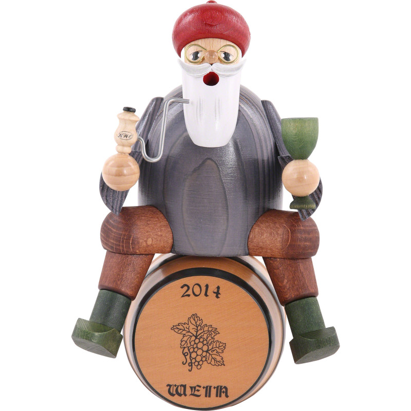 Räuchermännchen Weinhändler mit Fass - 18 cm