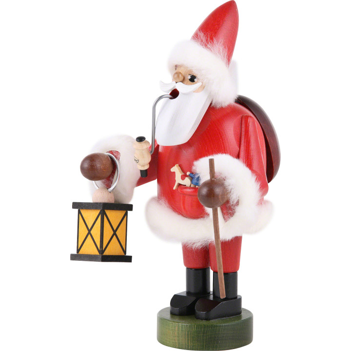 Räuchermännchen Weihnachtsmann mit Laterne - 21 cm