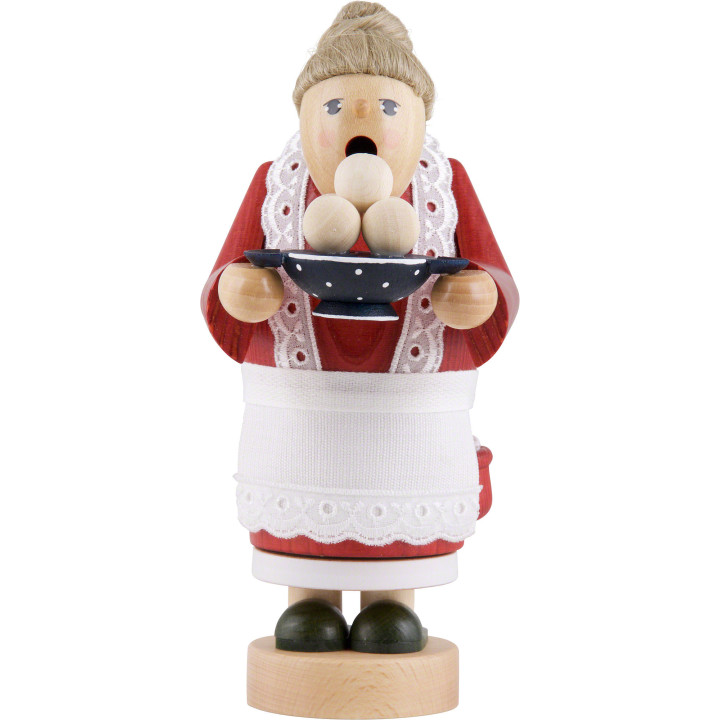 Smoker - Grandmother with Meal - 17 cm / 7 inch