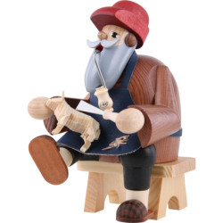 Smoker - Wood Carver - Shelf Sitter - 16 cm / 6 inch