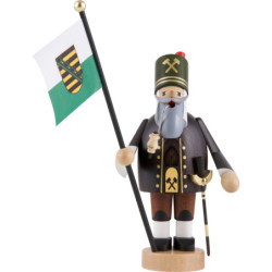 Räuchermännchen Bergmann mit Fahne - 20 cm