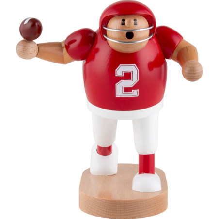 Räuchermännchen Footballspieler rot - 20 cm