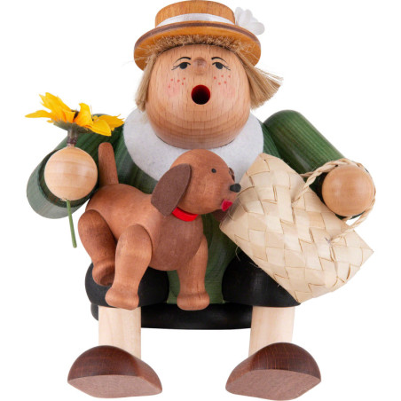 Räuchermännchen Kantenhocker Hundefreundin - 16 cm