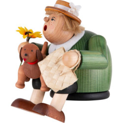 Räuchermännchen Kantenhocker Hundefreundin - 16 cm