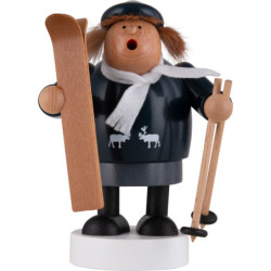 Räuchermännchen Skifahrerin - 19 cm