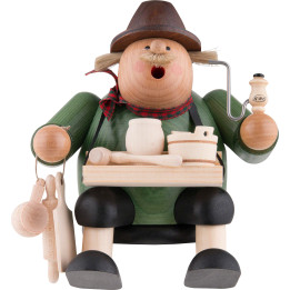 Räuchermännchen Holzwarenhändler - Kantenhocker - 15 cm