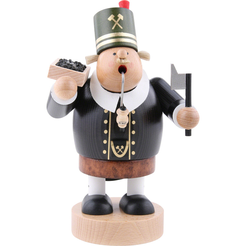 Räuchermännchen Bergmann mit Kohlenkiste - 18 cm