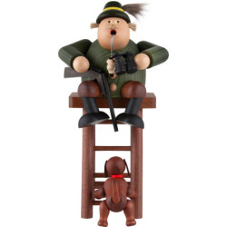 Räuchermännchen Jäger auf Hochsitz - 27 cm