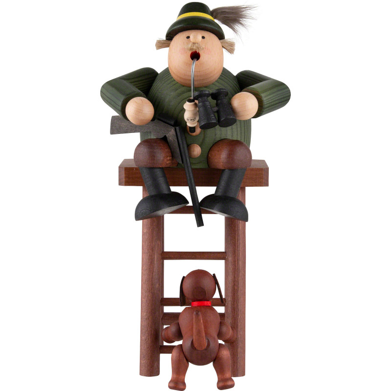 Räuchermännchen Jäger auf Hochsitz - 27 cm