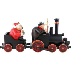 Räuchermännchen Lokführer mit Eisenbahn - 48,5x21,5x13 cm