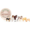 Domestic Animals in Wood Chip Box - 4 cm / 1.6 inch