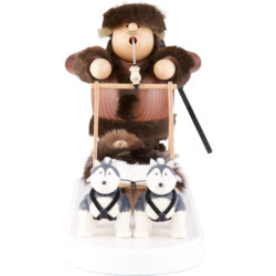 Räuchermännchen Eskimo mit Hundeschlitten - 21 cm