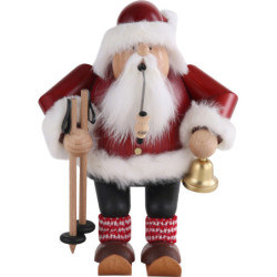 Räuchermännchen Weihnachtsmann auf Skier - 20 cm