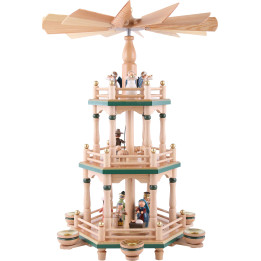 3-Tier Pyramid - Christmas Eve Natural Colors - 48 cm / 19 inch