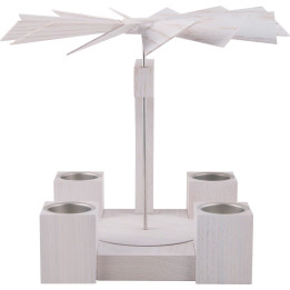 1-stöckige Pyramide Eiche weiß modern ohne Bestückung - 24 cm