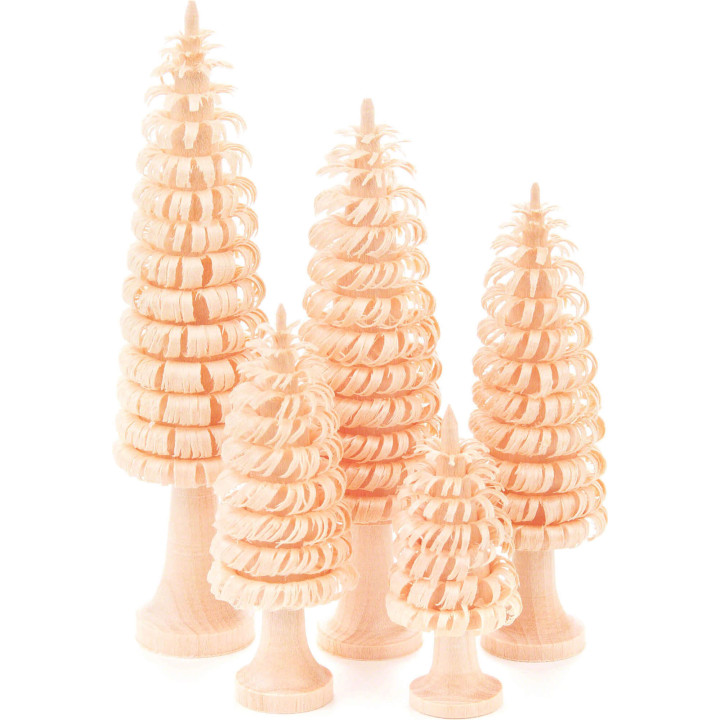Coiled Trees with Trunk Natural - 5 pieces - 11 cm / 4.3 inch