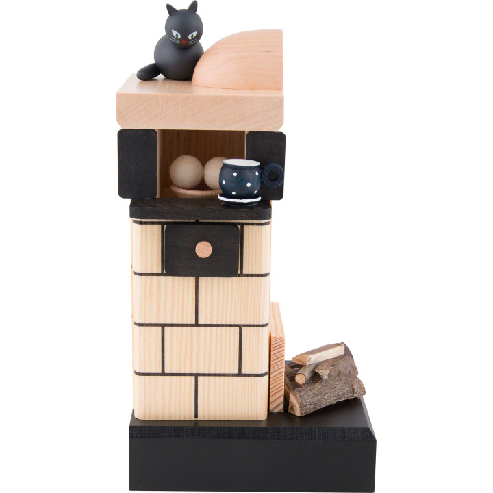 Smoker - Tile Oven, Natural with Wood - 21 cm / 8.3 inch