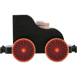 Eisenbahnwagen schwarz - 19x12x13 cm