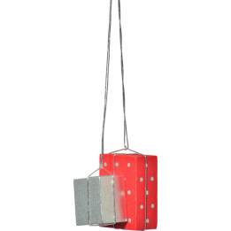 Tree Ornament - "Presents Red/Silver" - 4 cm / 1.6 inch