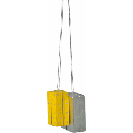 Tree Ornament - "Presents Yellow/Silver" - 4 cm / 1.6 inch