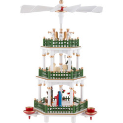 3-Tier Pyramid - Nativity Scene White - 35 cm / 14 inch