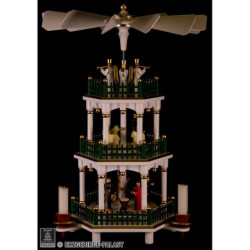 3-Tier Pyramid - Nativity Scene White - 35 cm / 14 inch