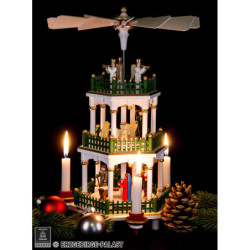 3-Tier Pyramid - Nativity Scene White - 35 cm / 14 inch
