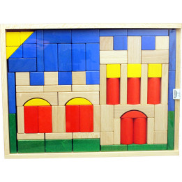 Construction Kit Castle - 76 Pieces - Natural/colored - 4,5 cm / 1.8 inch