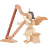 Kurzrockengel sitzend mit Harfe, natur - 6,6 cm