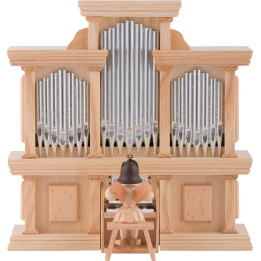 Kurzrockengel an der Orgel mit Spielwerk, natur - 15,5 cm