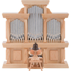 Kurzrockengel an der Orgel mit Spielwerk, natur - 15,5 cm