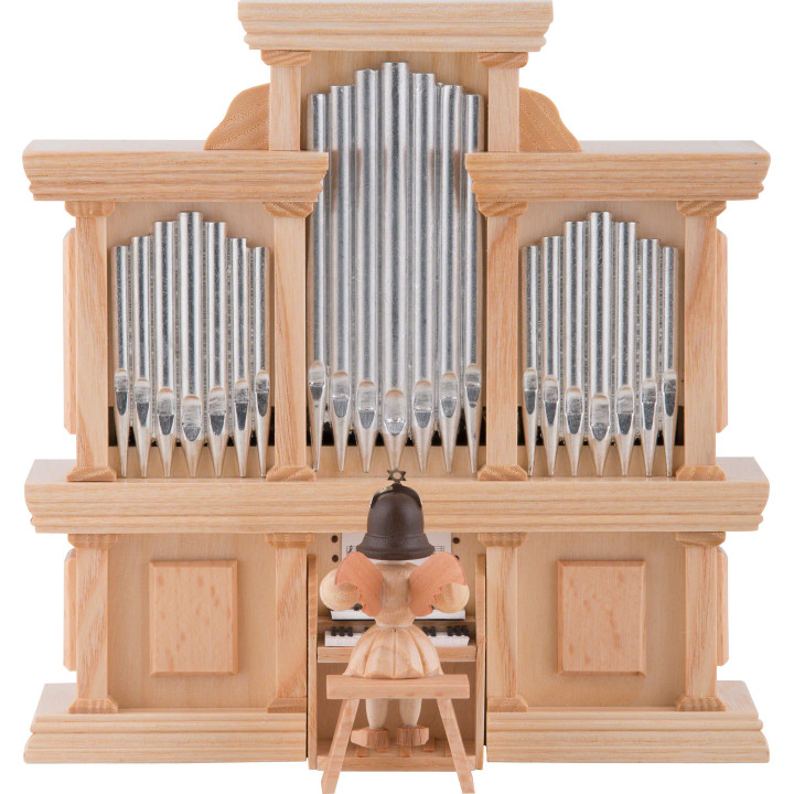 Kurzrockengel an der Orgel mit Spielwerk, natur - 15,5 cm