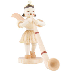Kurzrockengel mit Alphorn, natur - 6,6 cm