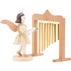 Angel Short Skirt with Tubular Bells, Natural - 6,6 cm / 2.6 inch