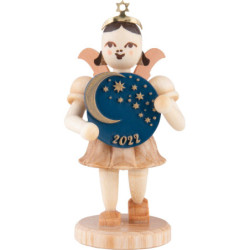 Kurzrockengel Mond und Sterne, natur - 6,6 cm