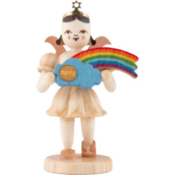 Kurzrockengel mit Regenbogen, natur - Jahresedition 2023 - 6,6 cm