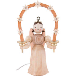 Langrockengel mit Sternbogen, beleuchtet, natur - 27 cm