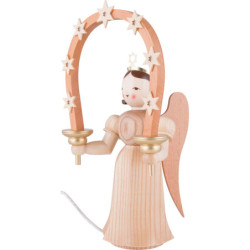 Langrockengel mit Sternbogen, beleuchtet, natur - 27 cm